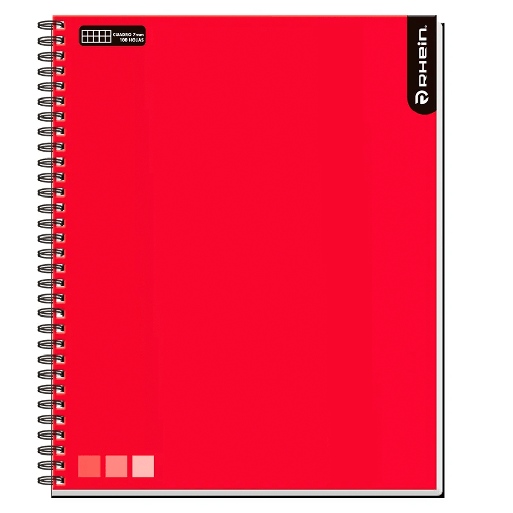 Cuaderno Universitario Liso One Color 100 Hojas 7 Mm Rojo