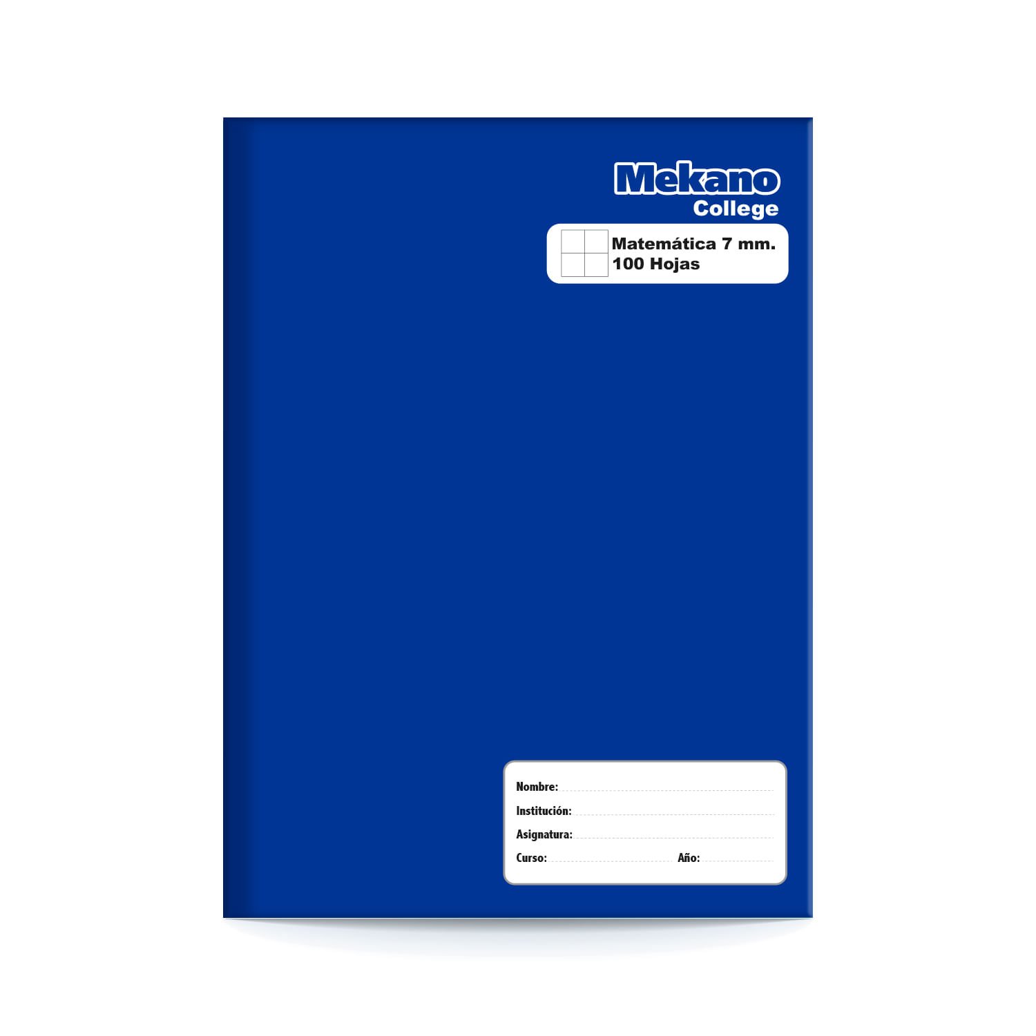Cuaderno College Tapa Azul Matematicas 7 Mm 100 Hojas