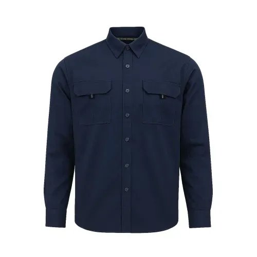 Camisa Activex Gabardina 80/20 UV Azul