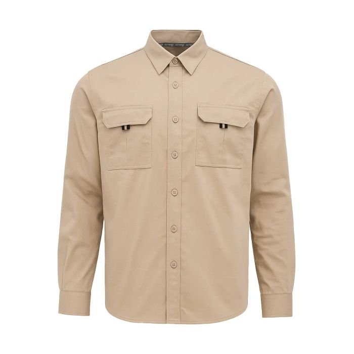 Camisa Activex Gabardina 80/20 UV Beige