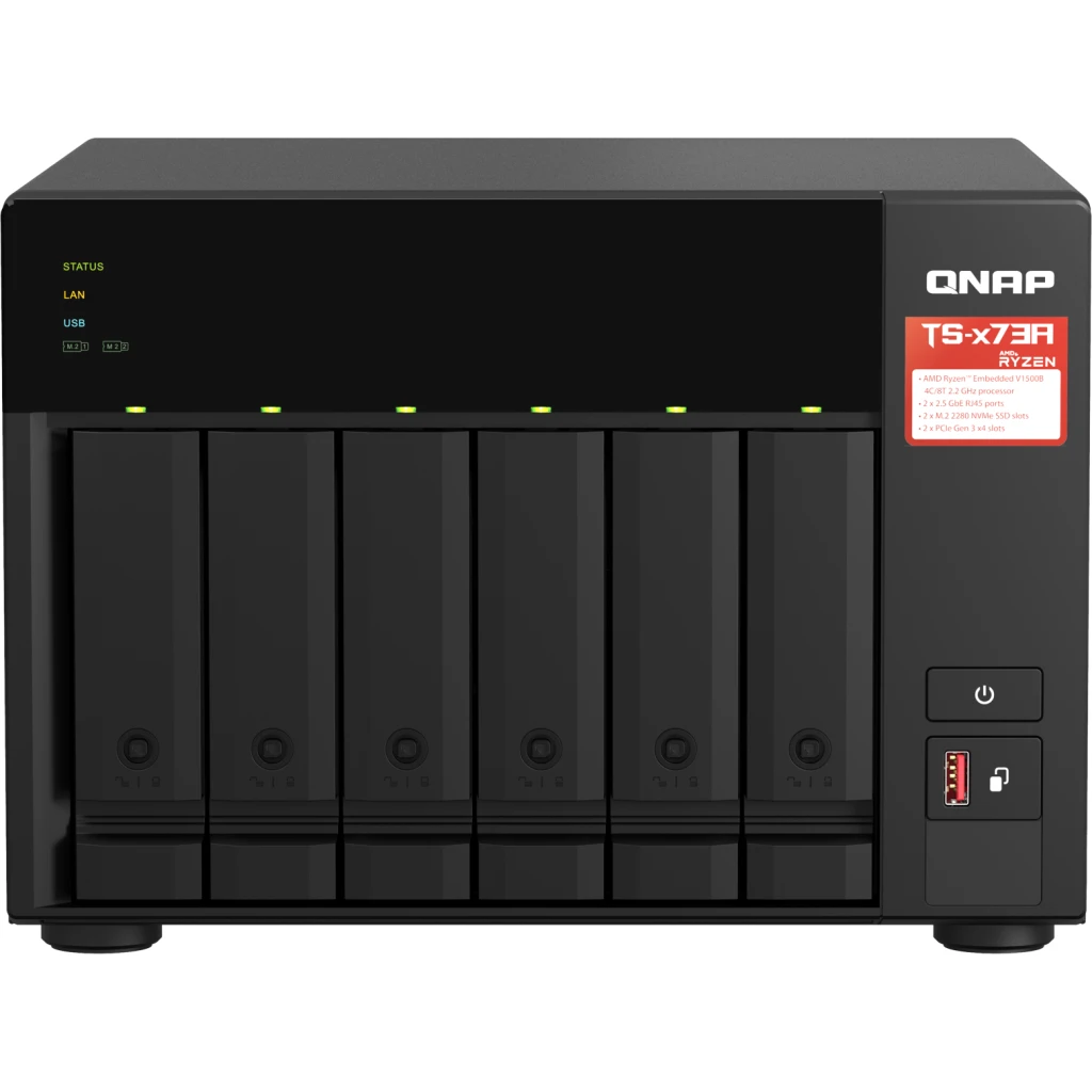 Servidor NAS QNAP 6 Bahías AMD Ryzen V1500B 8GB Torre