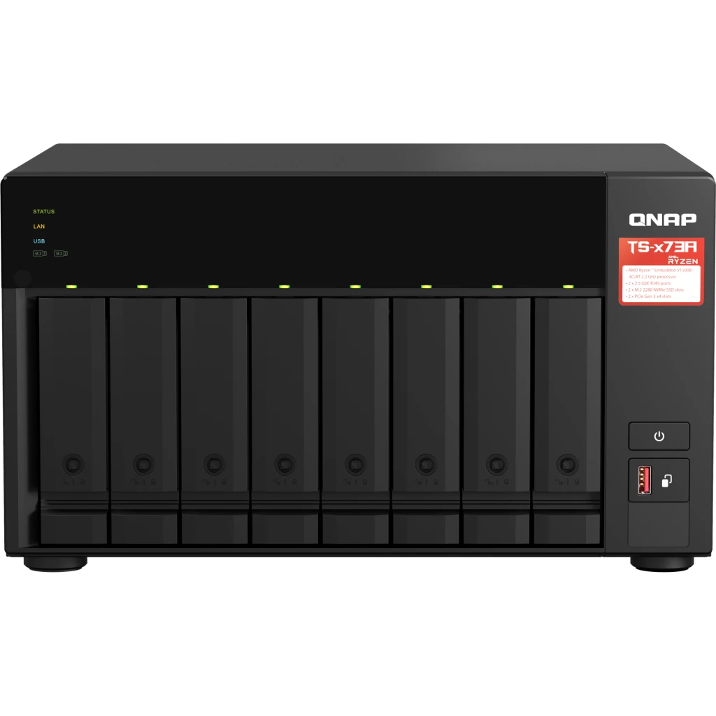 NAS QNAP TS-873A-8G AMD Ryzen V1500B 8 Bahías 8GB LAN USB RAID