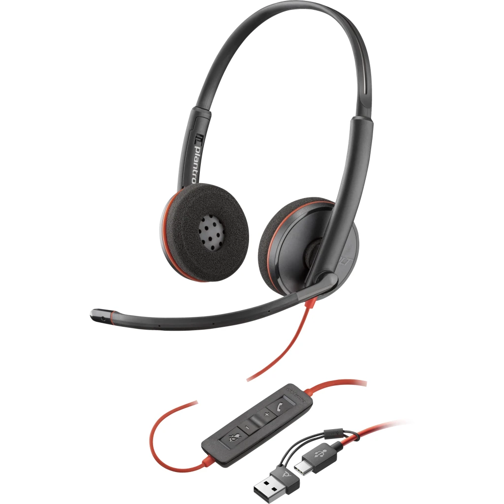 Audífonos Alámbricos Poly Blackwire 3220 USB-C con Micrófono